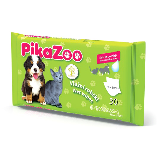 PikaZoo Tea Tree, vlažni čistilni robčki za male živali (30 robčkov)