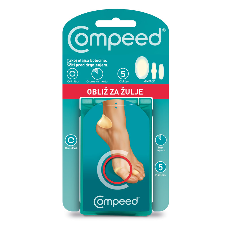 Compeed, obliži za žulje različnih velikosti - Mix (5 obližev)