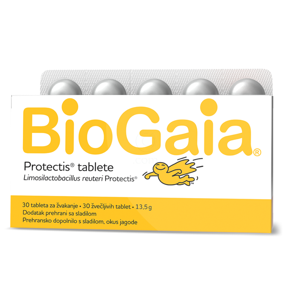 BioGaia ProTectis, žvečljive tablete z okusom jagode (30 tablet)