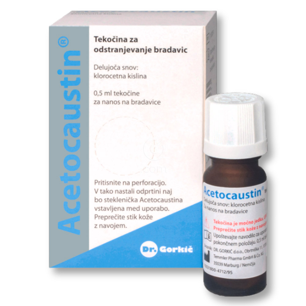 Acetocaustin, tekočina za odstranjevanje bradavic (0,5 ml)