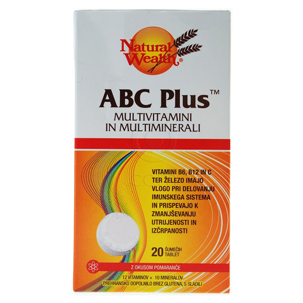 Natural Wealth ABC plus, šumeče tablete (20 tablet)