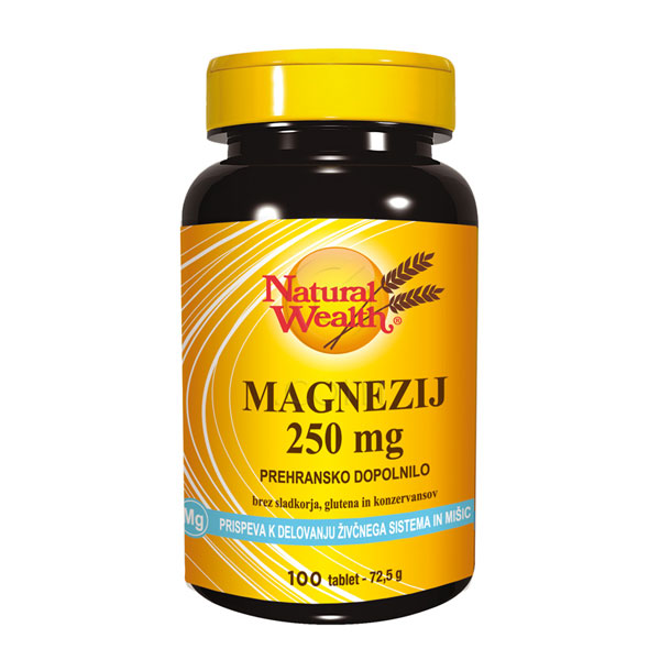 Natural Wealth Magnesium 250 mg, tablete (100 tablet)