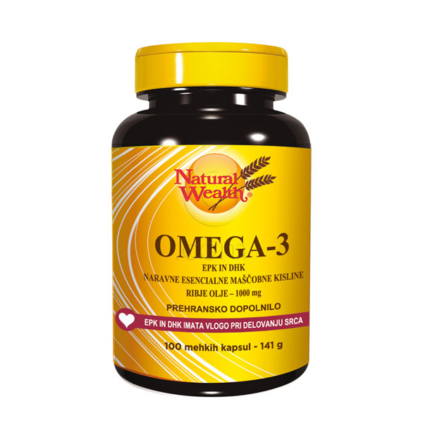 Natural Wealth Omega 3, kapsule (100 mehkih kapsul)