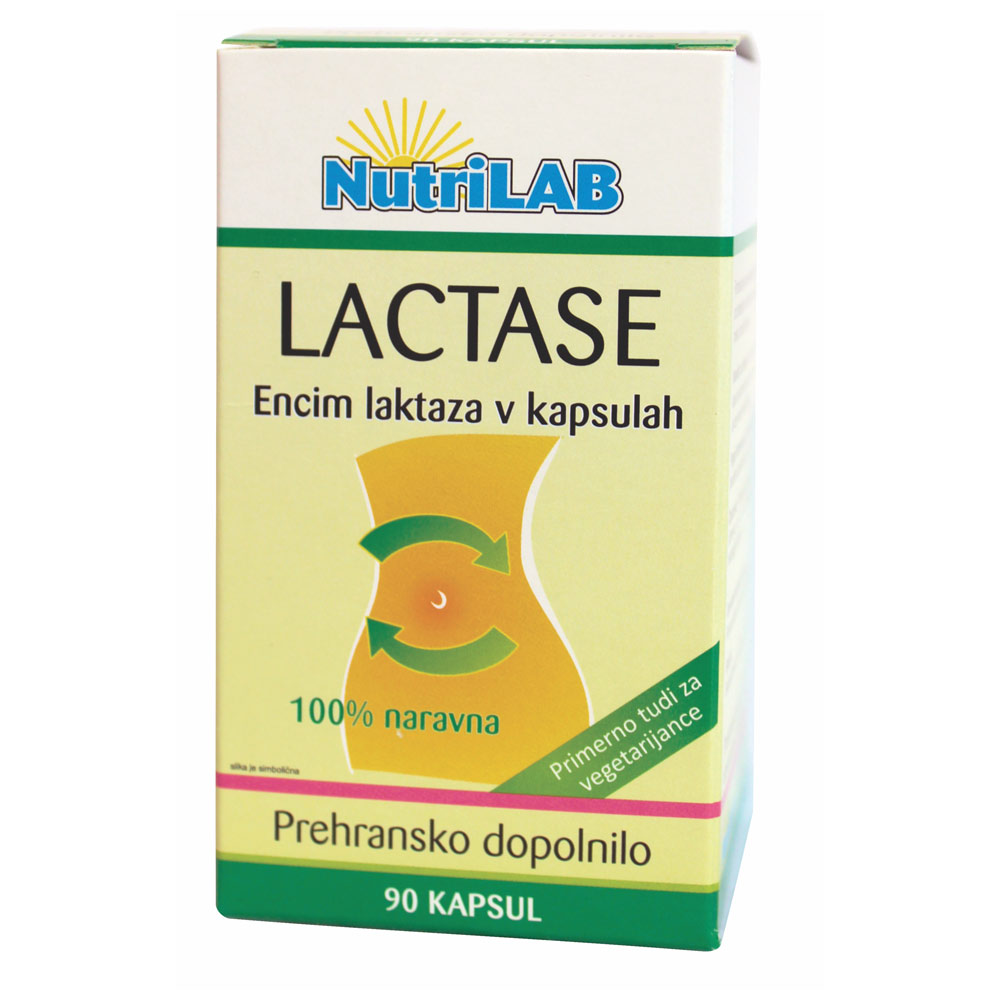 Nutrilab Lactase, encim laktaza v kapsulah (90 kapul)