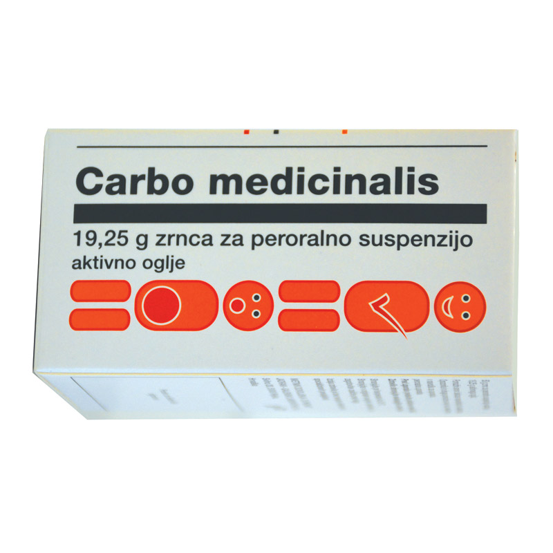 Carbo medicinalis 19,25 g, zrnca za peroralno suspenzijo (50 g)