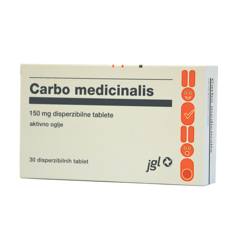 Carbo medicinalis 150 mg, disperzibilne tablete (30 disperzibilnih tablet)