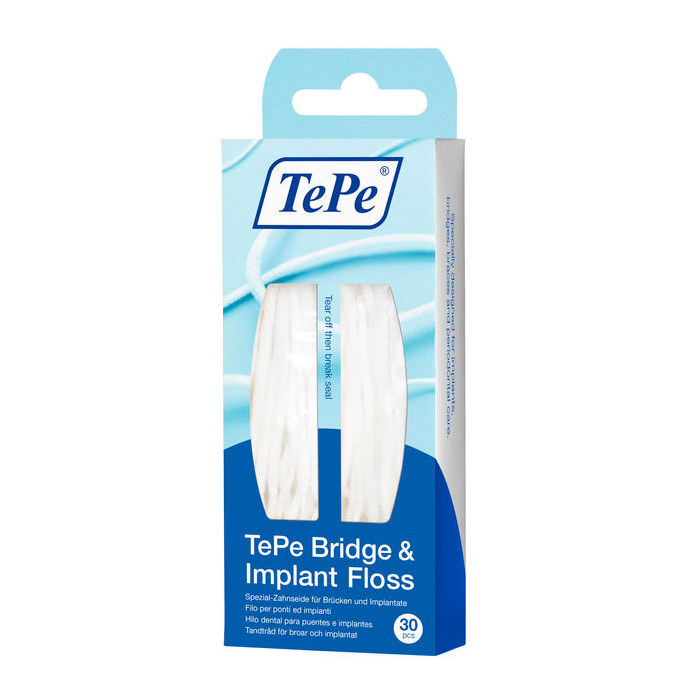 TePe Bridge & Implant, zobna nitka (30 zobnih nitk)