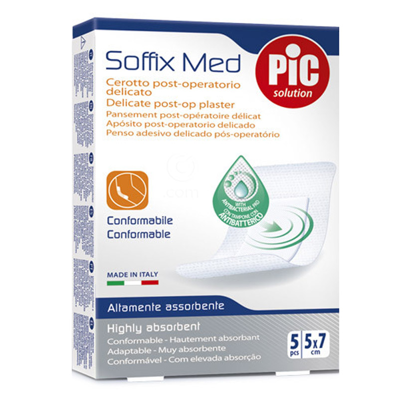 PIC Soffix Med, pooperativni obliži - 5 x 7 cm (5 obližev)