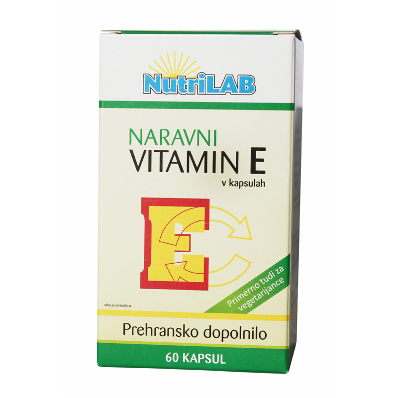 Nutrilab Naravni vitamin E, kapsule (60 kapsul)