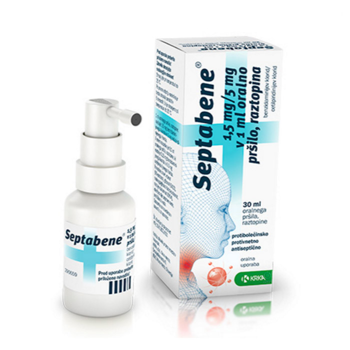 Septabene 1,5 mg/5 mg v 1 ml Krka, oralno pršilo - raztopina (30 ml)