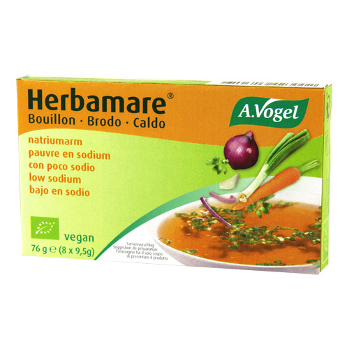 Herbamare, naravna zelenjavna osnova z manj soli v kockah (8 x 9,5 g)