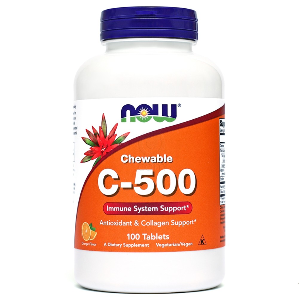 Vitamin C-500 NOW, žvečljive tablete (100 tablet)