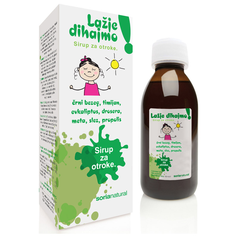 Lažje dihajmo Soria Natural, tekoči izvleček za otroke (150 ml)