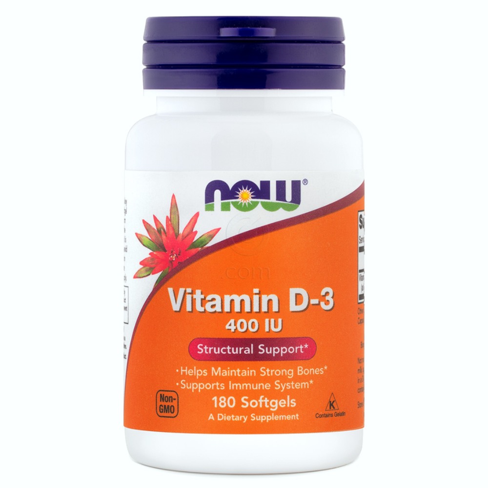 NOW vitamin D-3 400 IE, 180 kapsul