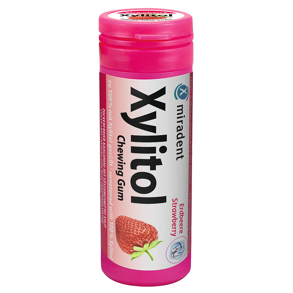 Xylitol, žvečilni gumi z okusom jagode (30 žvečilnih gumijev)