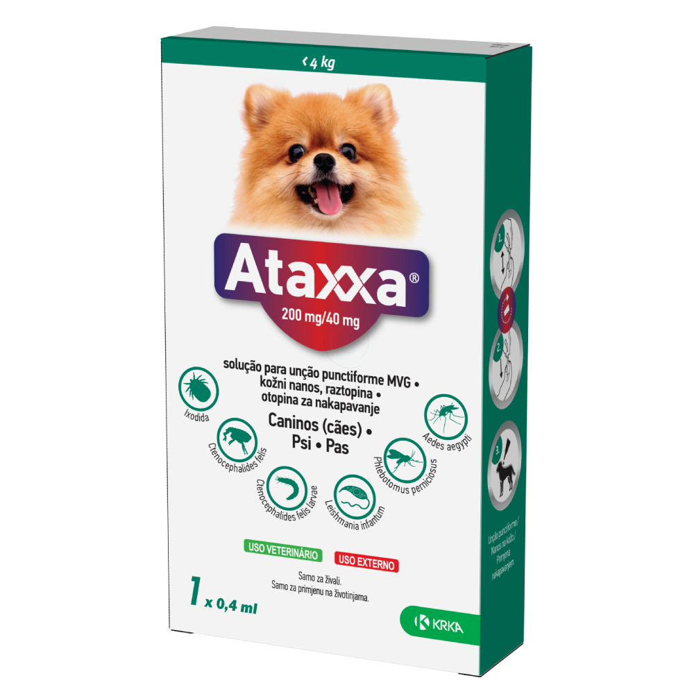 Ataxxa Krka, kožni nanos za pse (do 4 kg) - 1 kapalka