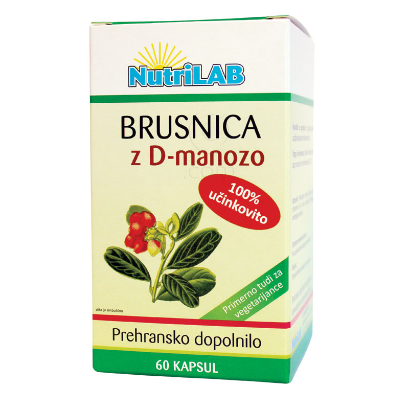 Nutrilab Brusnica z D-manozo, kapsule (60 kapsul)