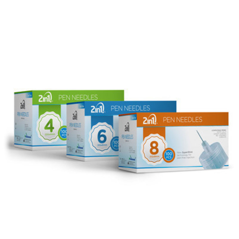 Igle za inzulinske peresnike 2in1 - 32G (0,25x4 mm) - 100 igel