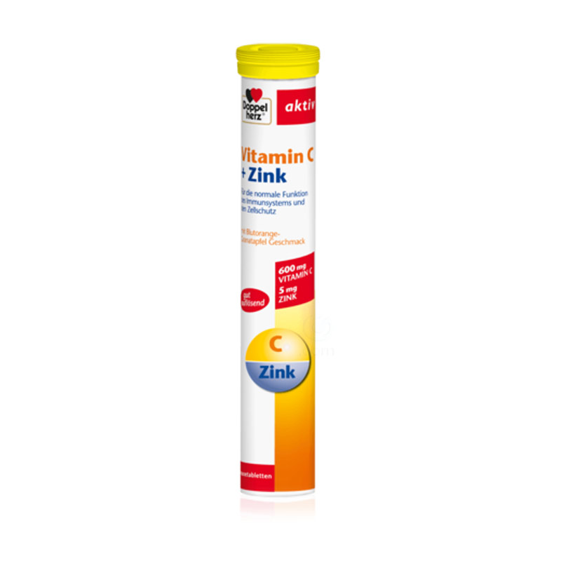 Doppelherz Aktiv Vitamin C + Cink, šumeče tablete (15 šumečih tablet)