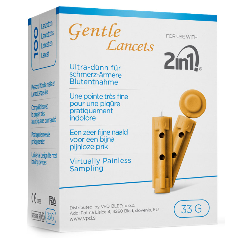 Gentle 2in1 33G, lancete (100 lancet)
