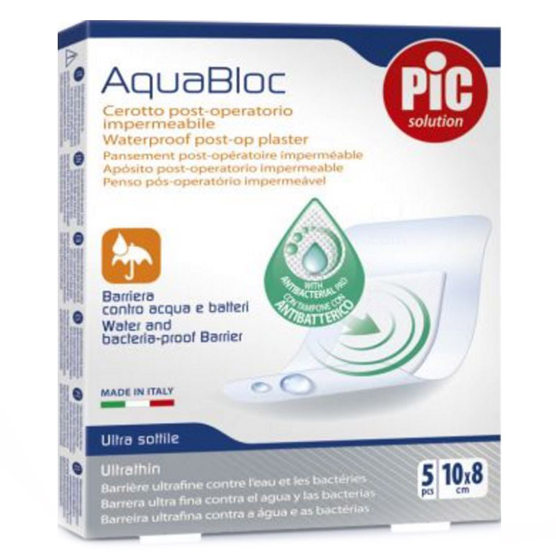 PIC Aquabloc pooperativni obliži -  10 x 8 cm (5 obližev)