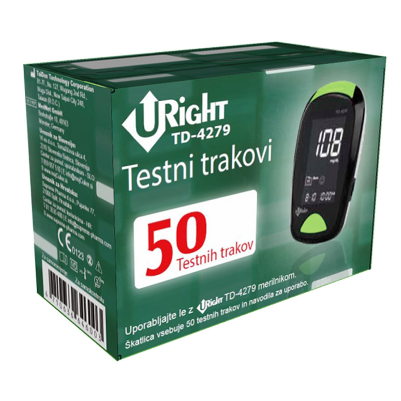 U-Right TD-4279, testni lističi za glukozo (50 testnih lističev)