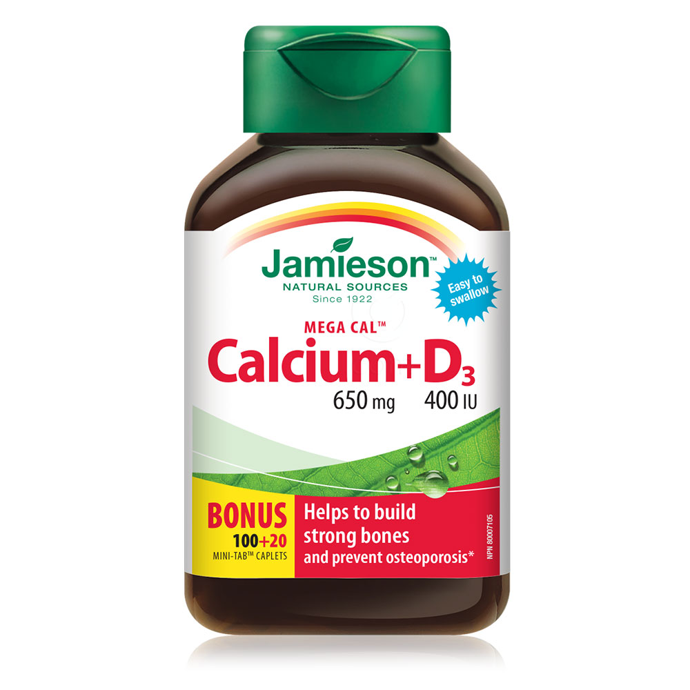 Jamieson Kalcij 650 mg + Vitamin D3 400 I.E., tablete (120 tablet)