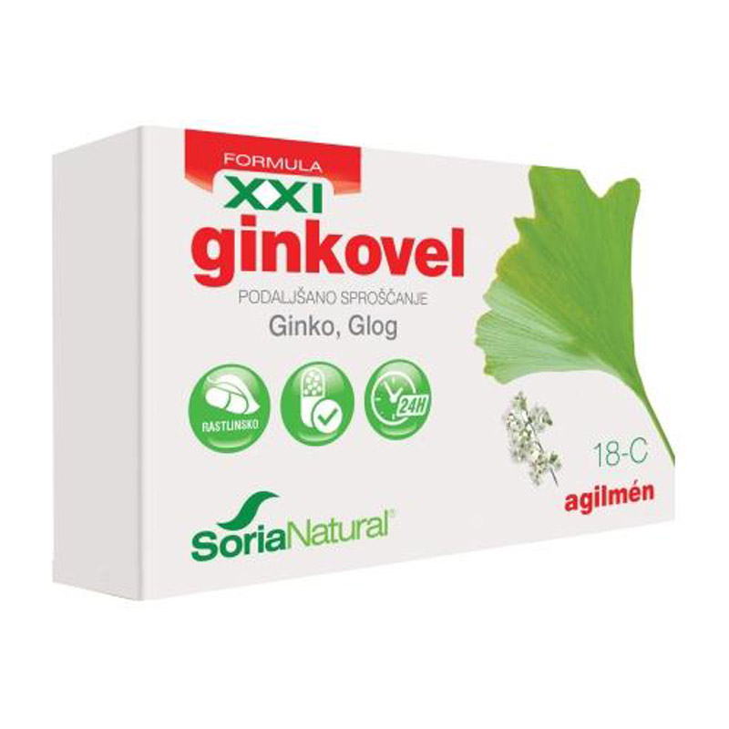 Soria Natural Ginkovel XXI, kapsule s podaljšanim sproščanjem (30 kapsul)