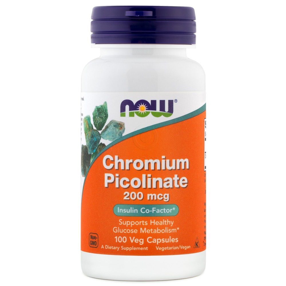 Kromov pikolinat 200 µg NOW, kapsule (100 kapsul)