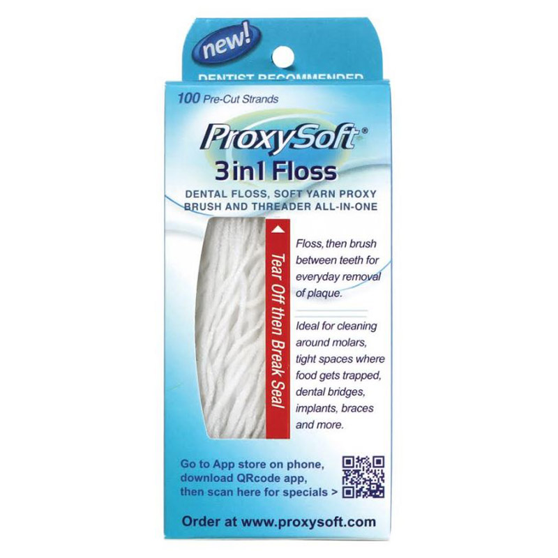 ProxySoft 3 in 1 Floss, večnamenska zobna nitka (100 nitk)