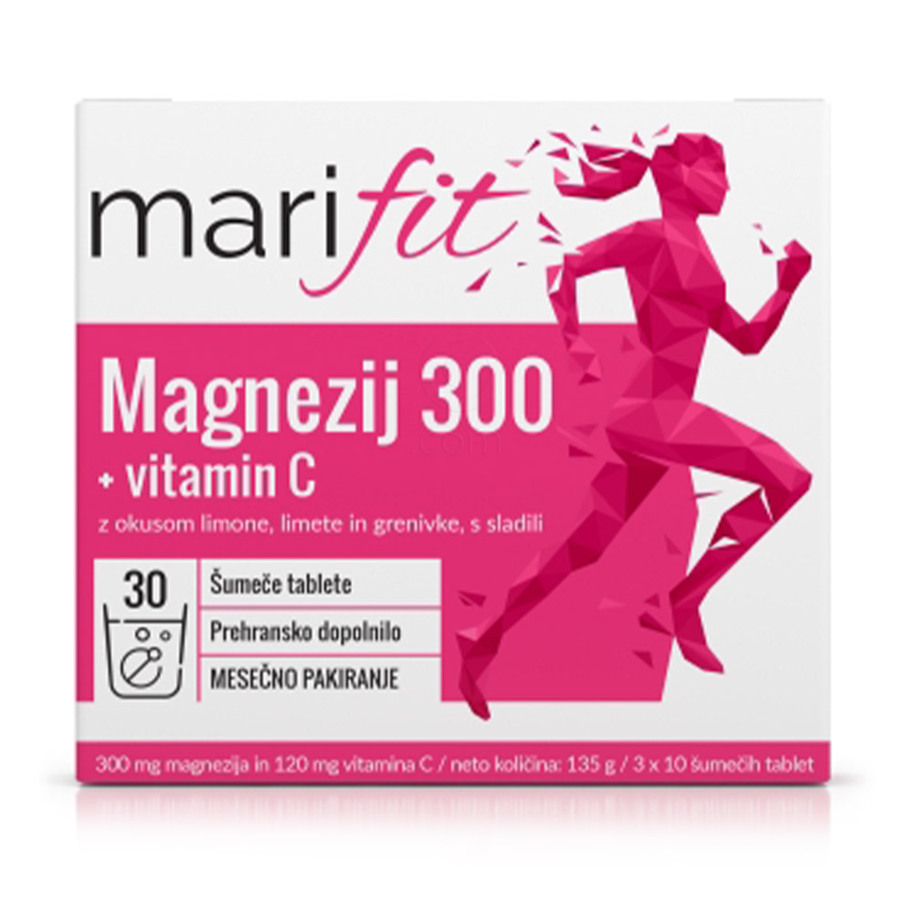 Zaizbris: Marifit Magnezij 300 + vitamin C, šumeče tablete (30 tablet)