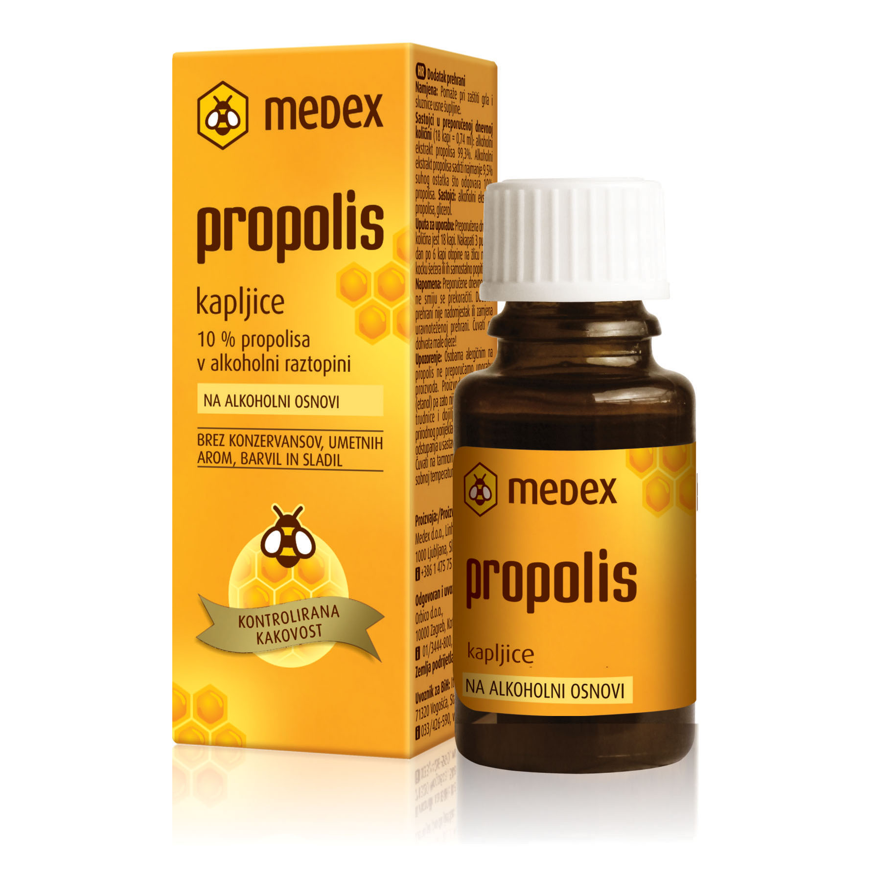 Propolis na alkoholni osnovi Medex, kapljice (15 ml)