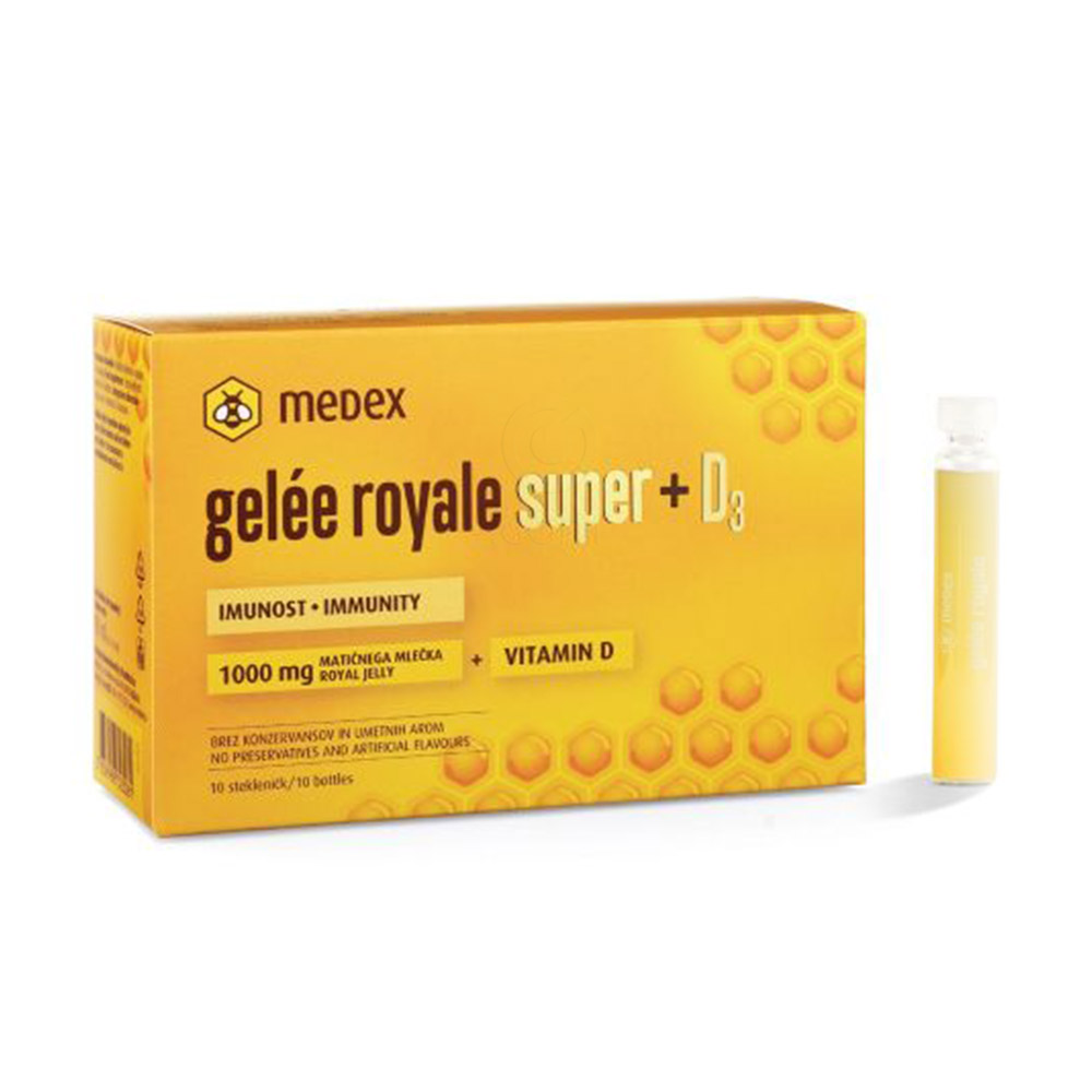 Medex Gelee Royale Super, matični mleček in vitamin D (10 x 9 ml)