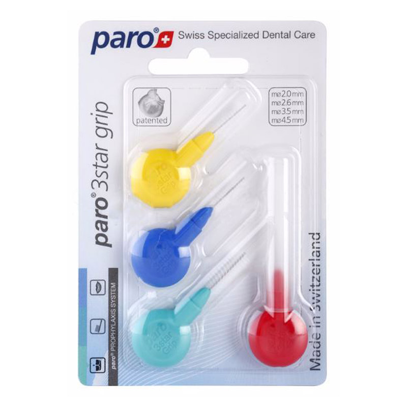 Paro 3Star grip, medzobne ščetke - 4 velikosti (4 medzobne ščetke)
