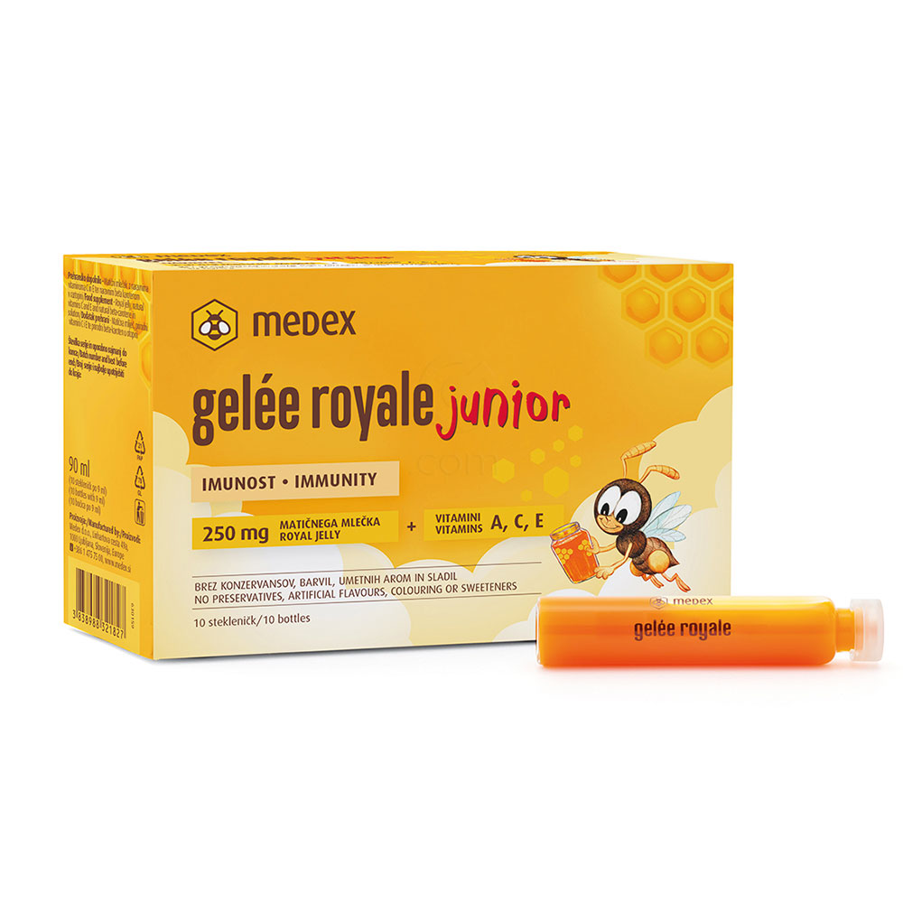 Medex Gelee Royale Junior, matični mleček za otroke - paket (10 x 9 ml)