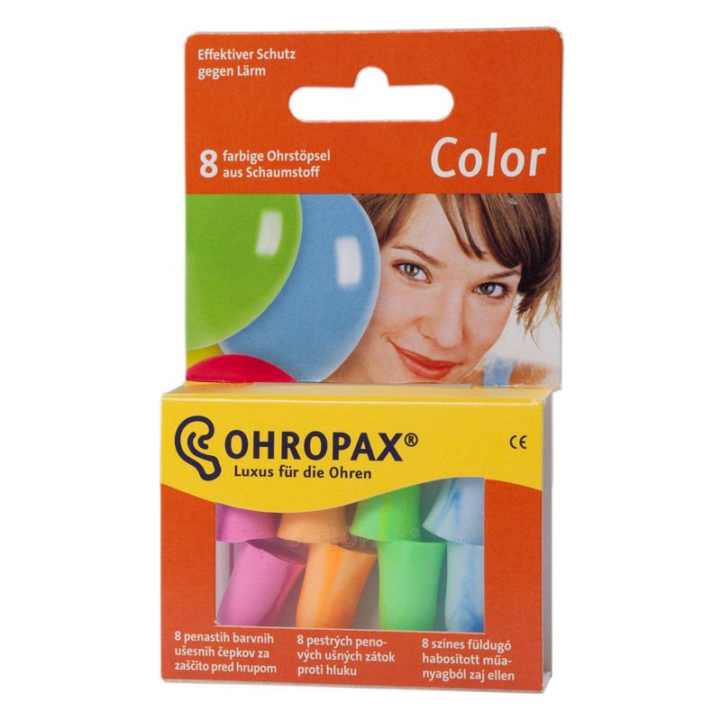 Ohropax Color, penasti čepki za ušesa (8 čepkov)