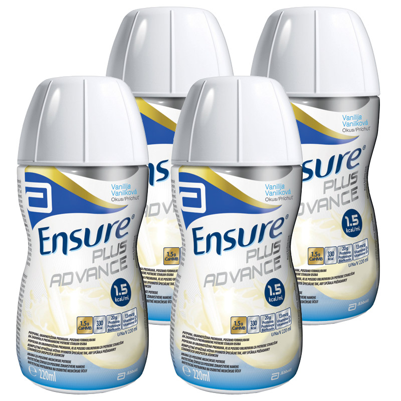 Ensure Plus Advance, vanilija - 4 x 220 ml