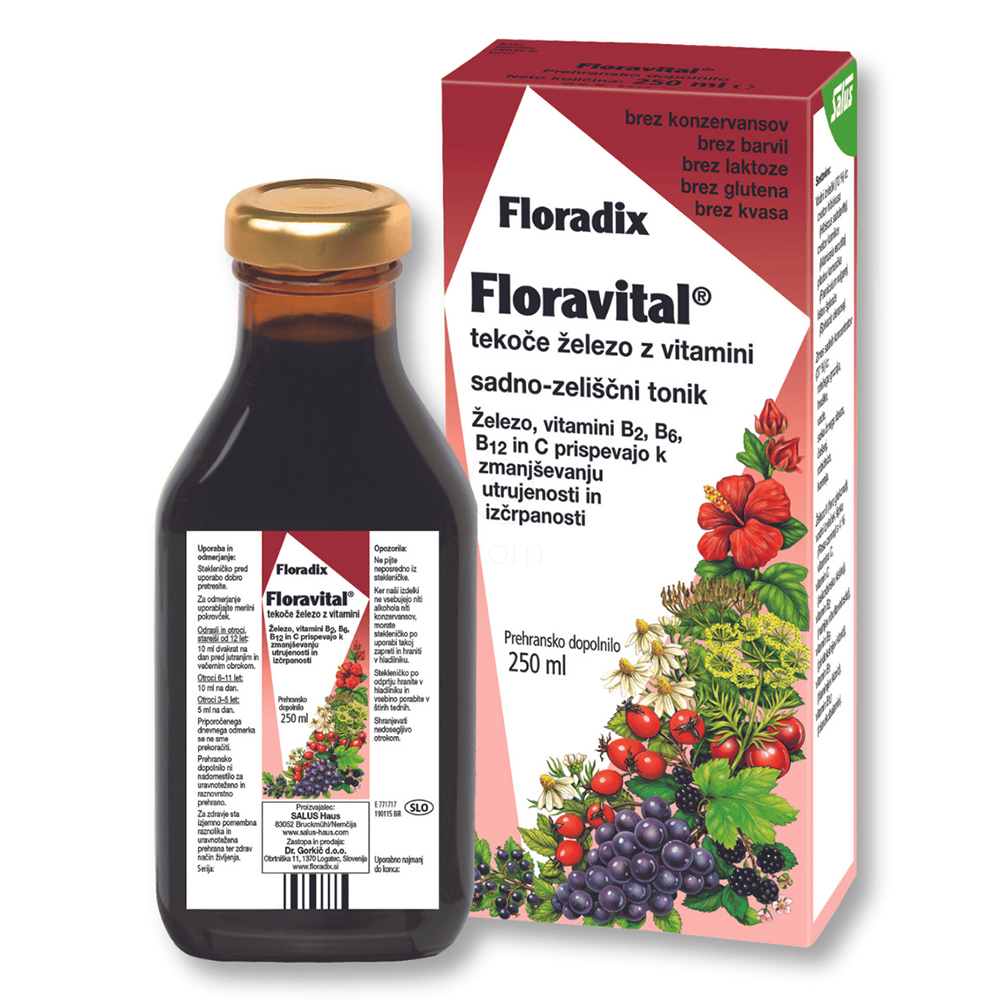 Floradix Floravital, tonik z železom in vitamini (250 ml)