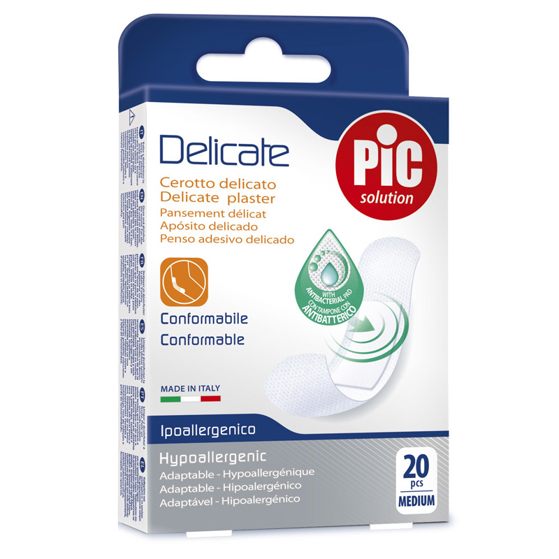 PIC Delicate, antibakterijski obliži - M (20 obližev)