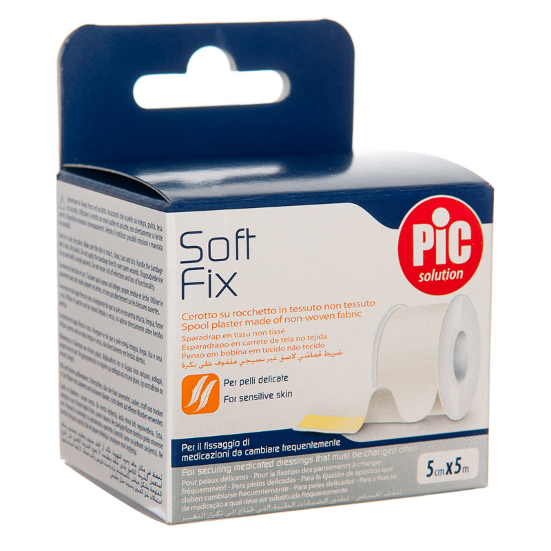 PIC Soft fix, pričvrstilni obliži - 5 cm x 5 m (1 obliž)