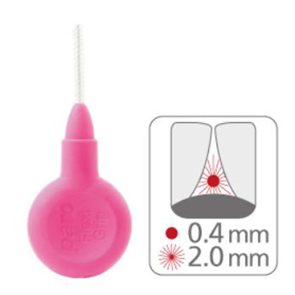 Paro Flexi grip, medzobna ščetka - roza (4 ščetke + držalo + blister)