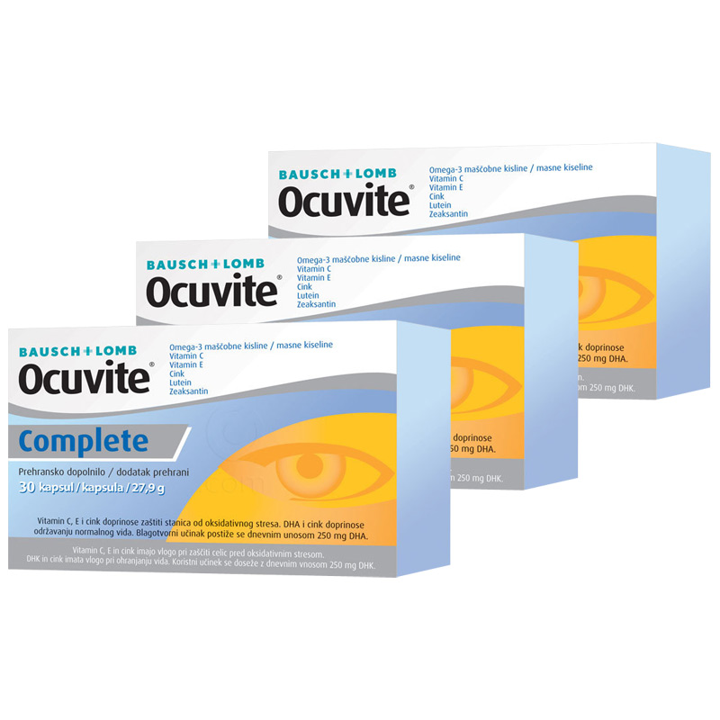 Ocuvite Complete, kapsule - paket (3 x 30 kapsul)
