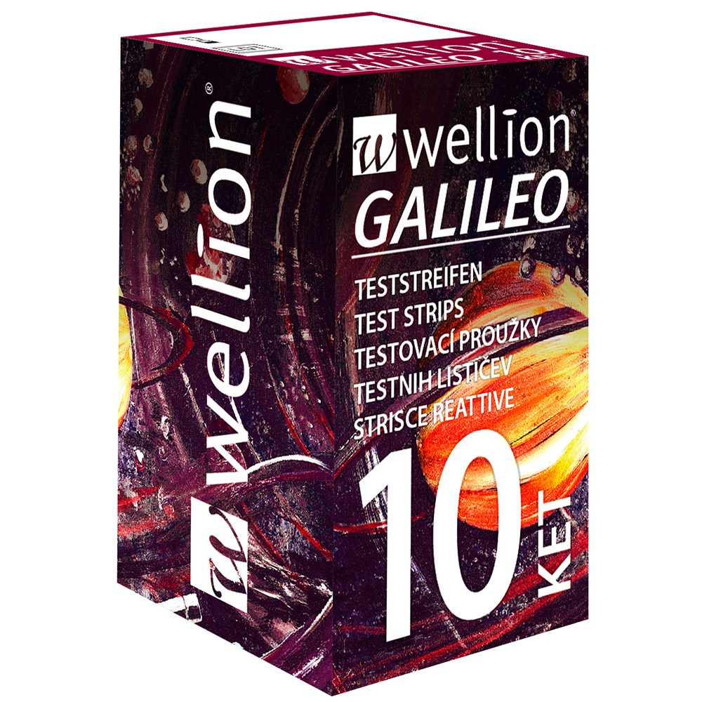 Wellion Galileo, merilni lističi za ketone v kapilarni krvi (10 lističev + Darilo: Merilnik Wellion Galileo)