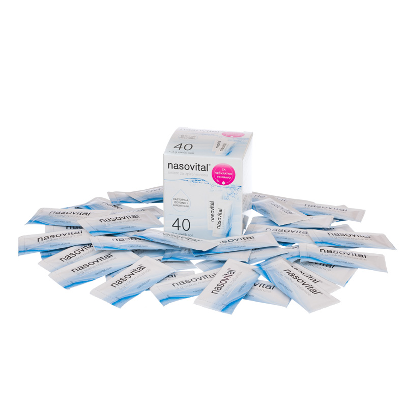 Nasovital, sol za pripravo raztopine za čiščenje nosu (40 x 3 g)