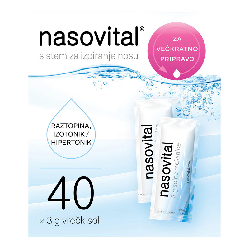 Nasovital, sol za pripravo raztopine za čiščenje nosu