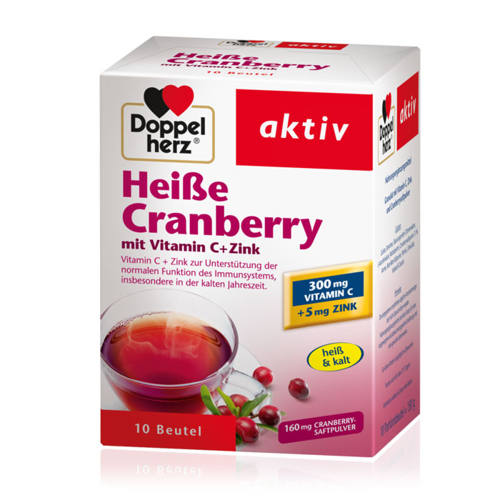Doppelherz Aktiv, vroči napitek brusnica (10 vrečic)
