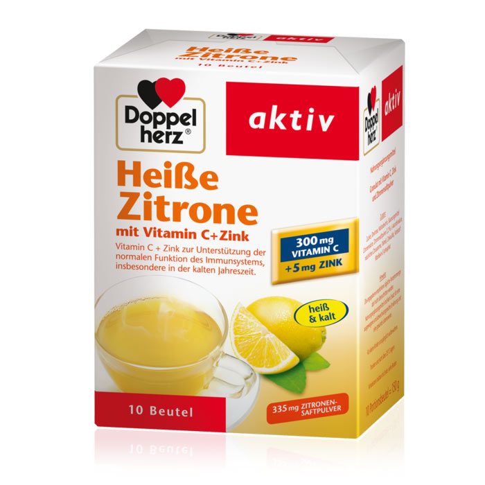 Doppelherz Aktiv, vroči napitek limona (10 vrečic)