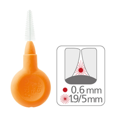 Paro Flexi Grip, stožčasta medzobna ščetka - 1.9./5.0 mm (4 medzobne ščetke + držalo)