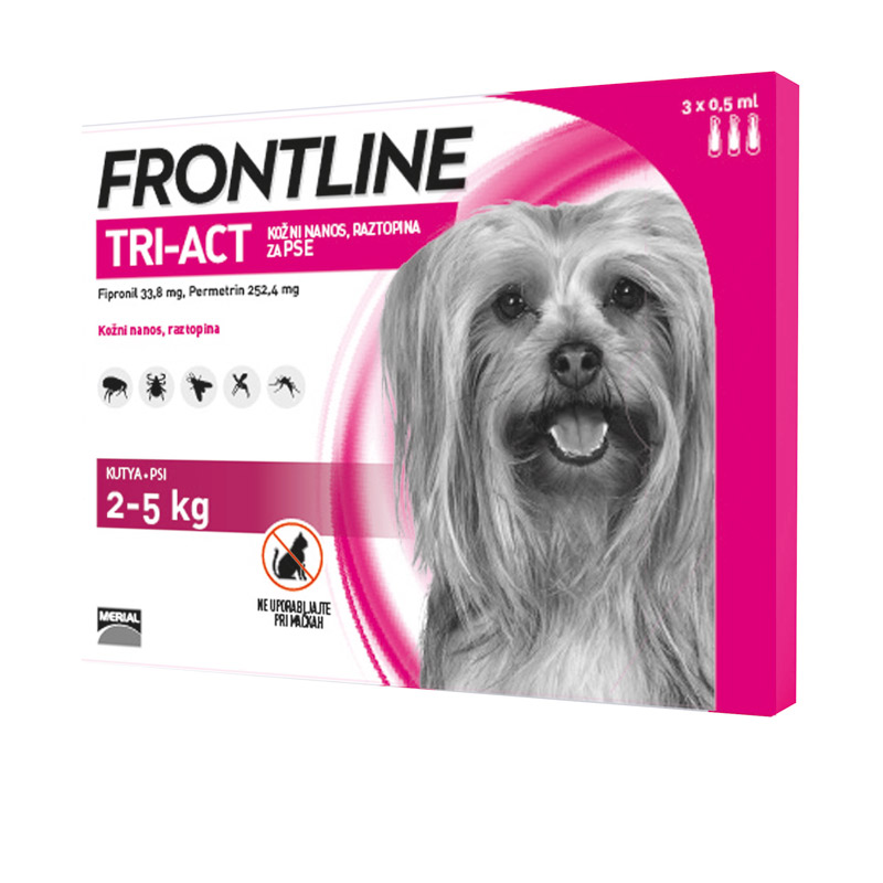 Frontline Tri-Act, kožni nanos za pse (2-5 kg) - 3 x 0,5 ml