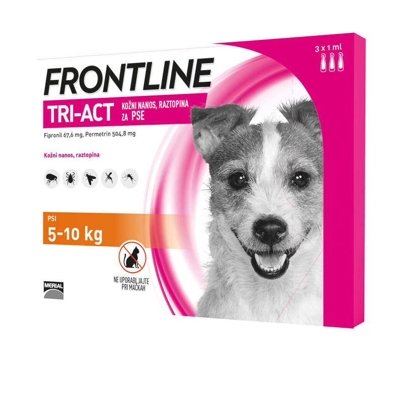 Frontline Tri-Act, kožni nanos za pse (5-10 kg) - 3 x 1 ml